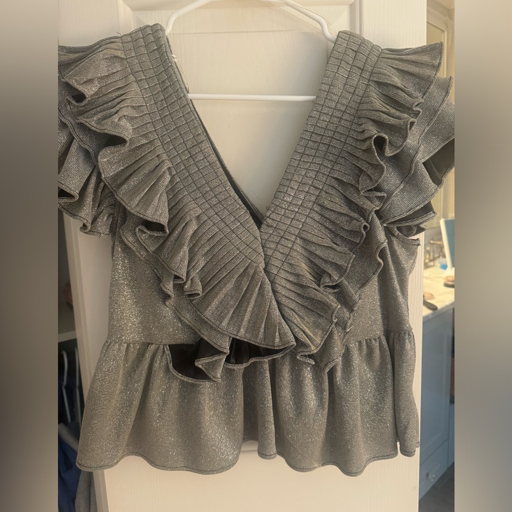 Silver sparkly top